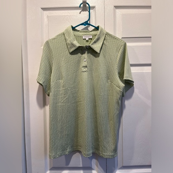 Sweet Salt Green Gingham Button up Polo Shirt - Size Medium - Picture 1 of 8